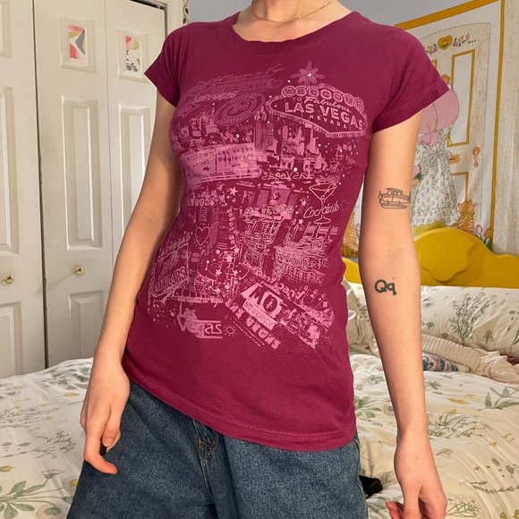 COPY - Y2K rhinestone las Vegas bodycon shirt! - Picture 2 of 10